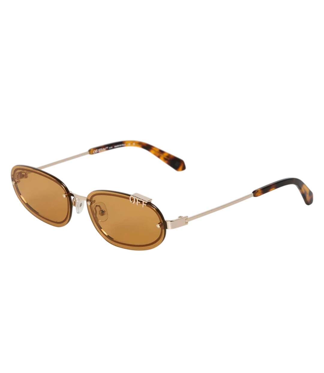Lunettes De Soleil Motif/style Ovale Miami Homme Taille Unique Jaune Or Marron Clair Off-White-1
