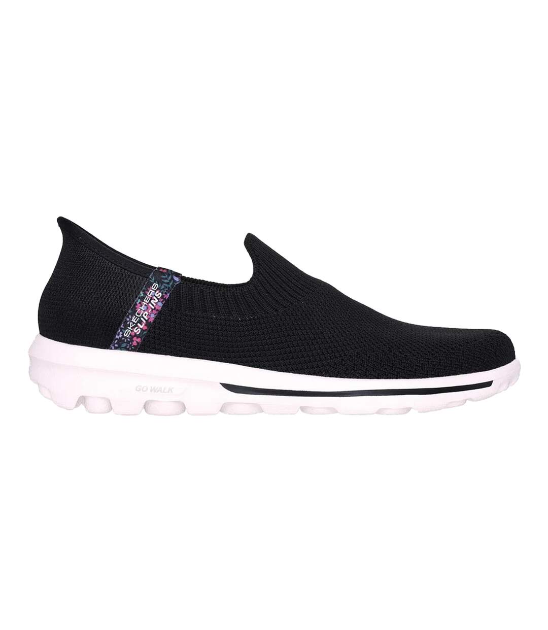 Womens/ladies go walk travel tahiti trainers black Skechers-3