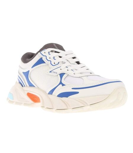 Womens/ladies block stepper trainers white/blue/orange Heron Preston