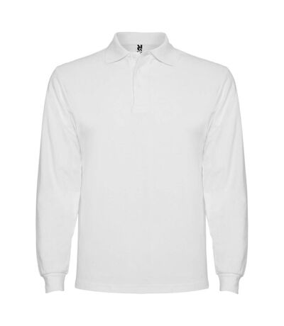 Mens Estrella Long-sleeved Polo Shirt White Roly