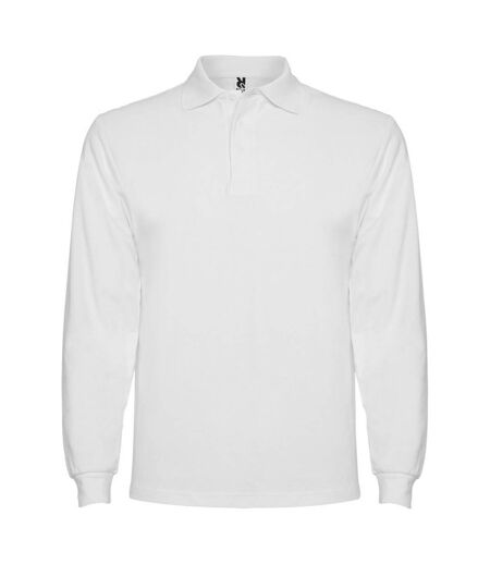 Mens Estrella Long-sleeved Polo Shirt White Roly