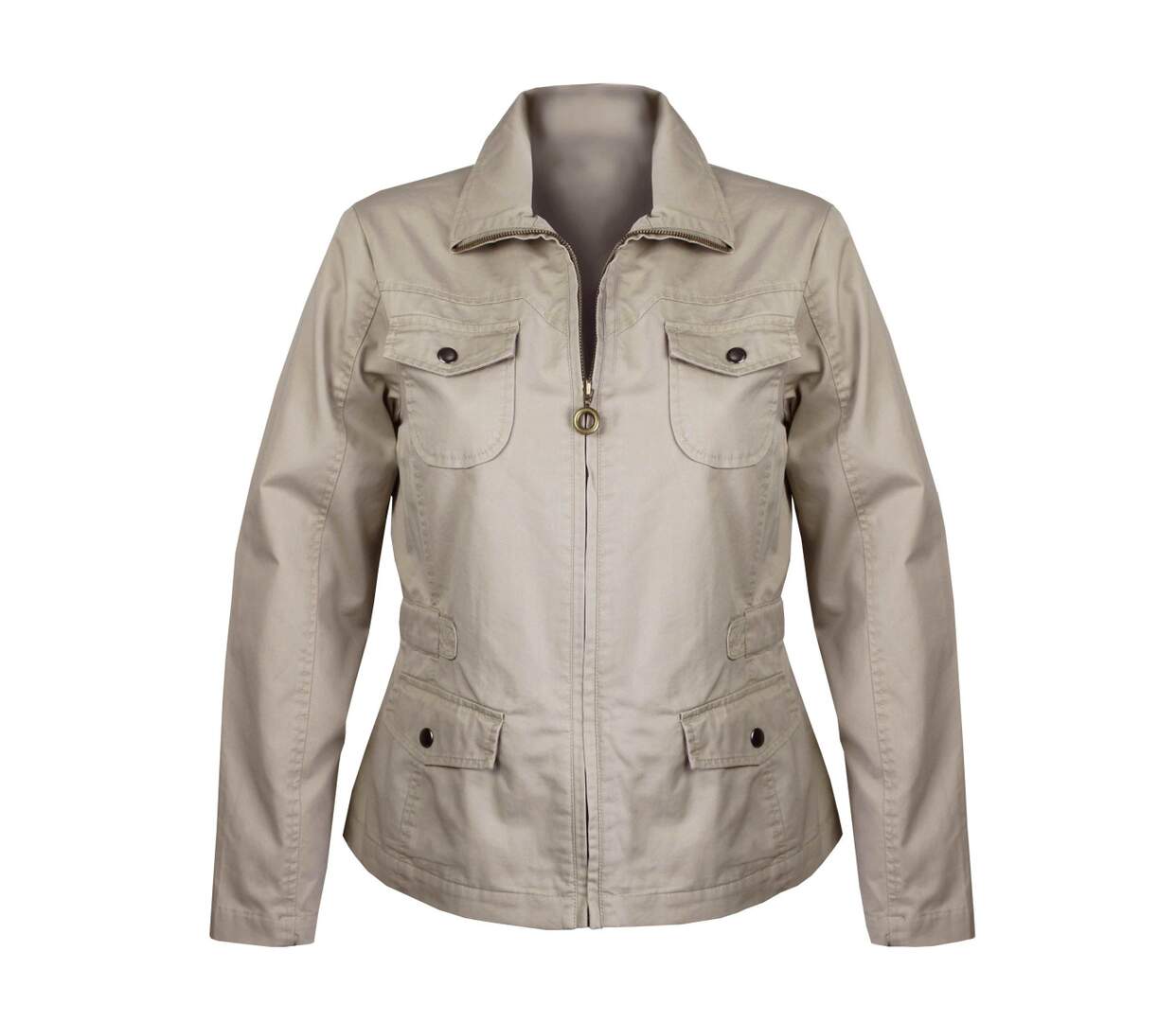 Veste Saharienne Femme Grande Taille AXMANGA2 Beige-2