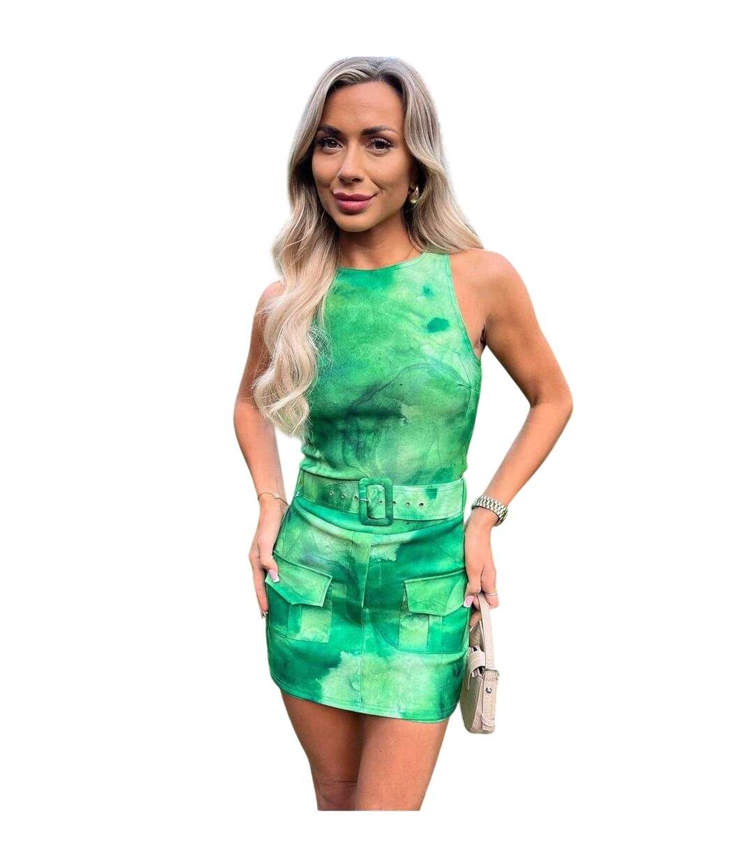 Combishort Femme Vert AX Paris-2