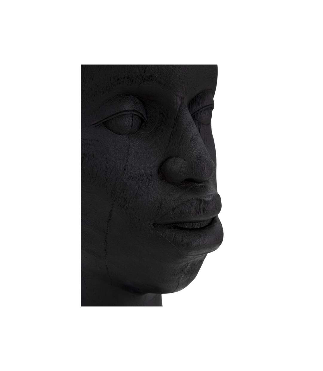 Statue Tête Homme Couvre-Chef Massai 56cm Noir-5