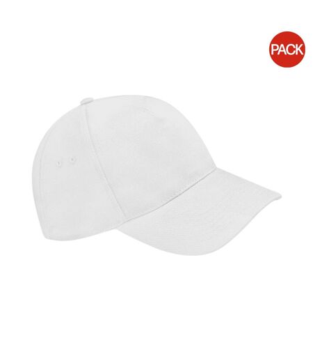 Lot de 2  casquettes de baseball adulte blanc Beechfield