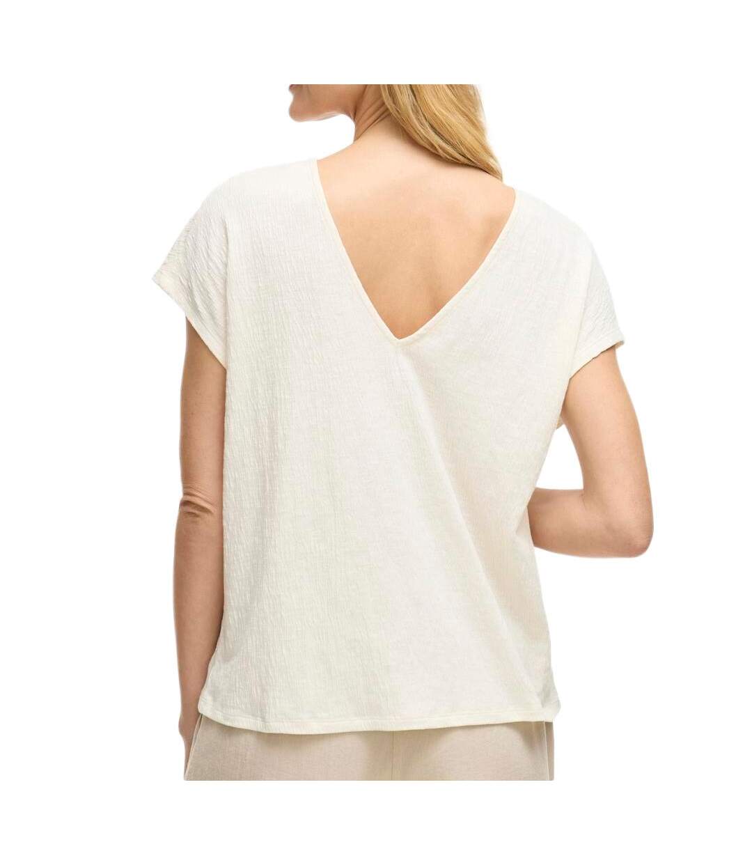 T-Shirt beige femme vila visyma-2