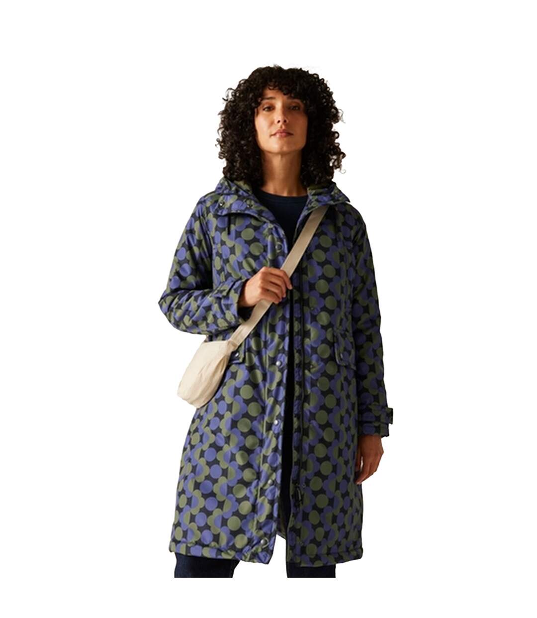 Veste Imperméable Motif/style Floral Orla Kiely Femme Bleu Olive Foncé Regatta-1