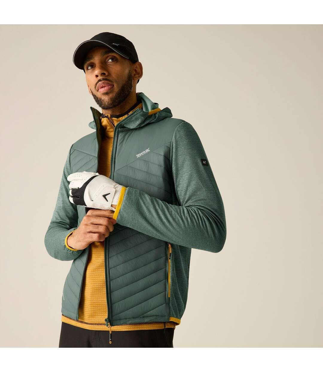 Mens Andreson Marl Hybrid Jacket Dark Forest Green Regatta-1