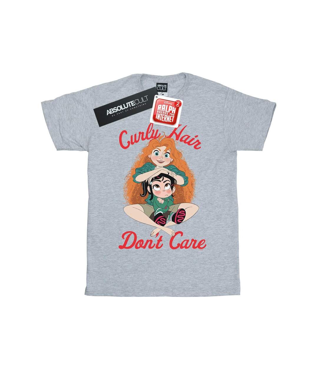 Disney Womens/Ladies Wreck It Ralph Merida And Vanellope Cotton Boyfriend T-Shirt (Gris sportif) - UTBI47538-1