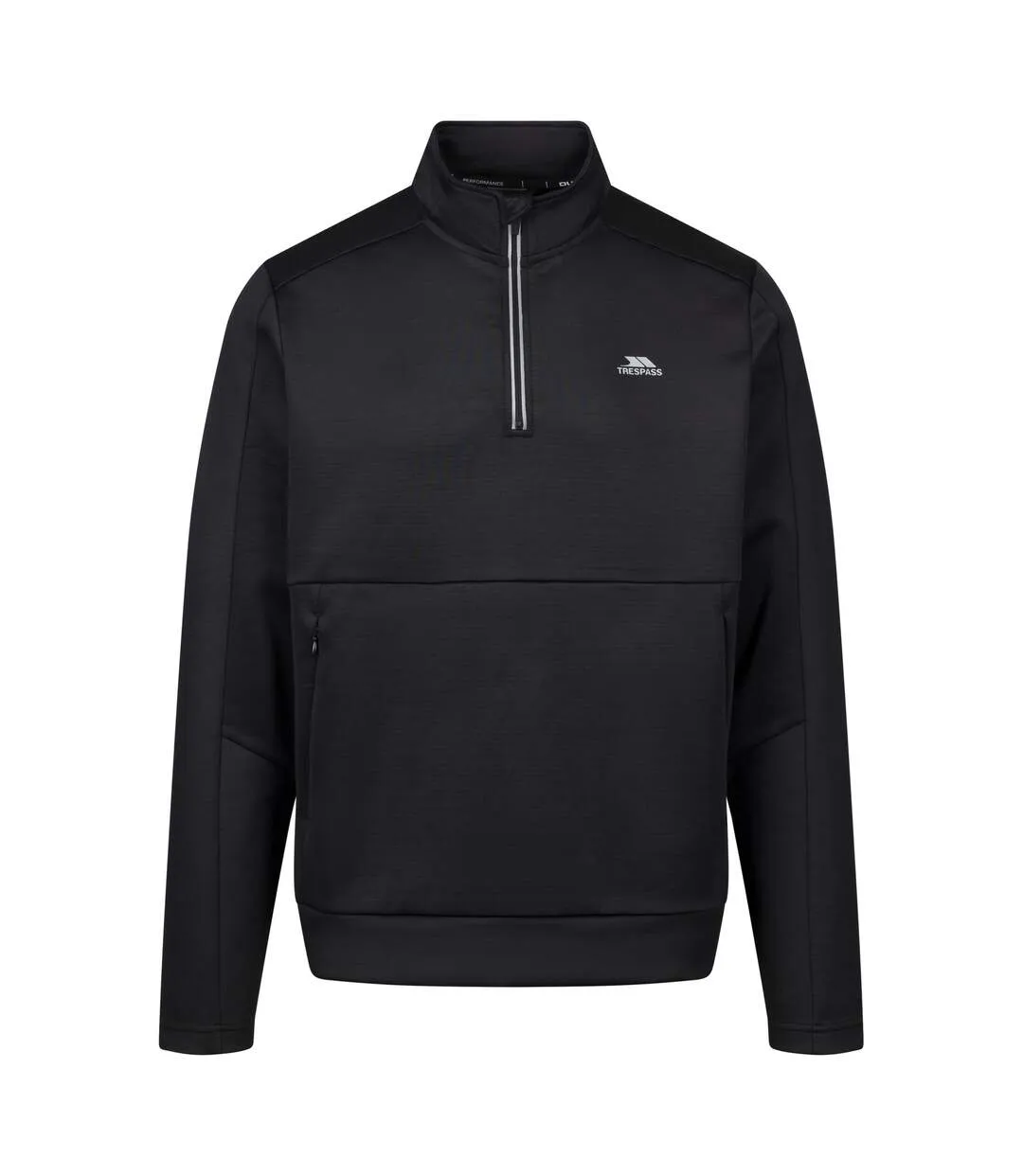 Haut Manches Longues À Col Montant Zippé Jay Homme Noir Trespass-1