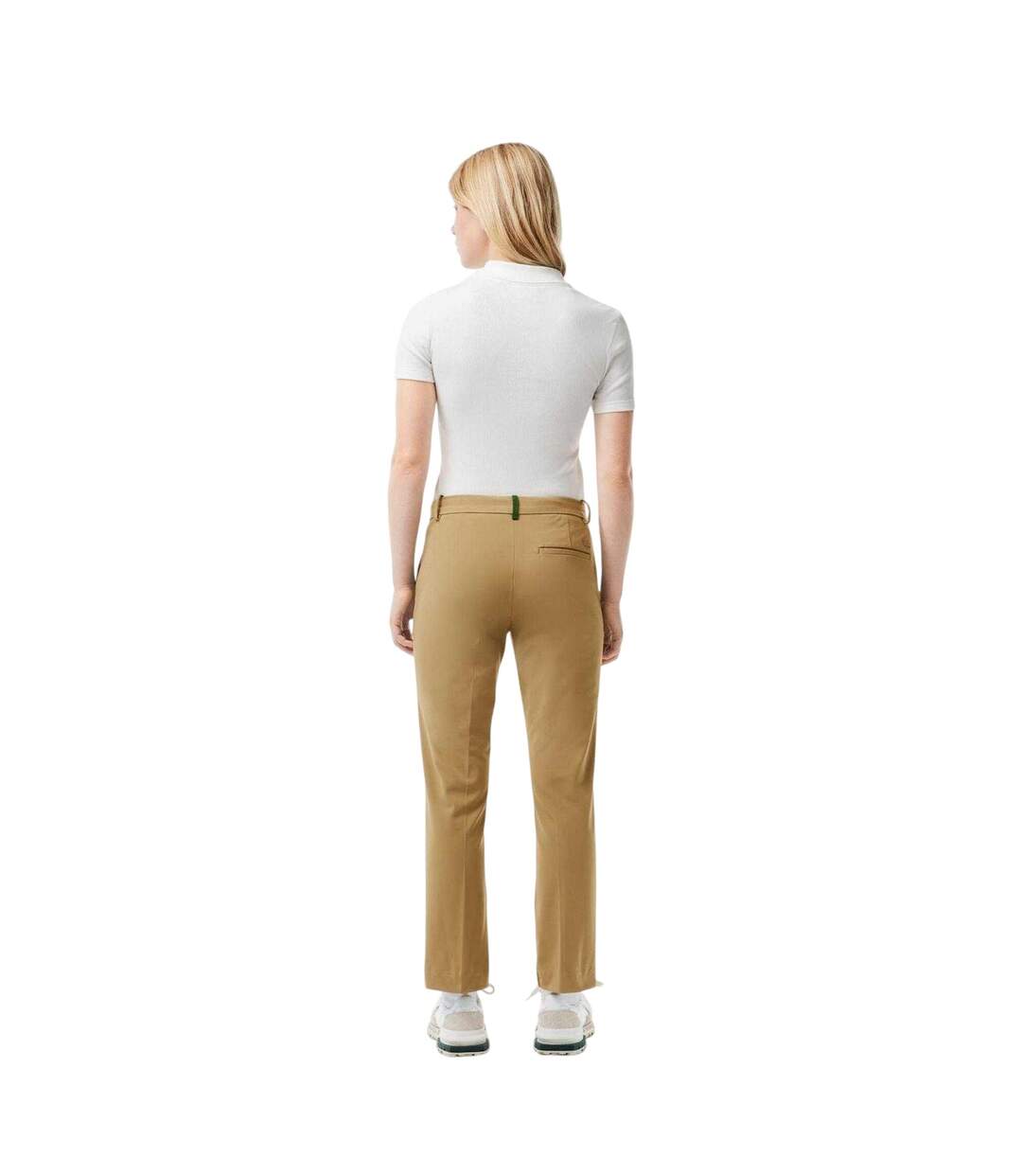 Womens/ladies Straight Leg Trousers Beige Lacoste-3