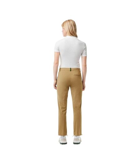 Womens/ladies Straight Leg Trousers Beige Lacoste