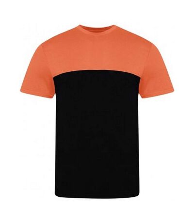 Awdis T-Shirt unisexe adulte Colour Block (Noir/Orange clair) - UTPC4131