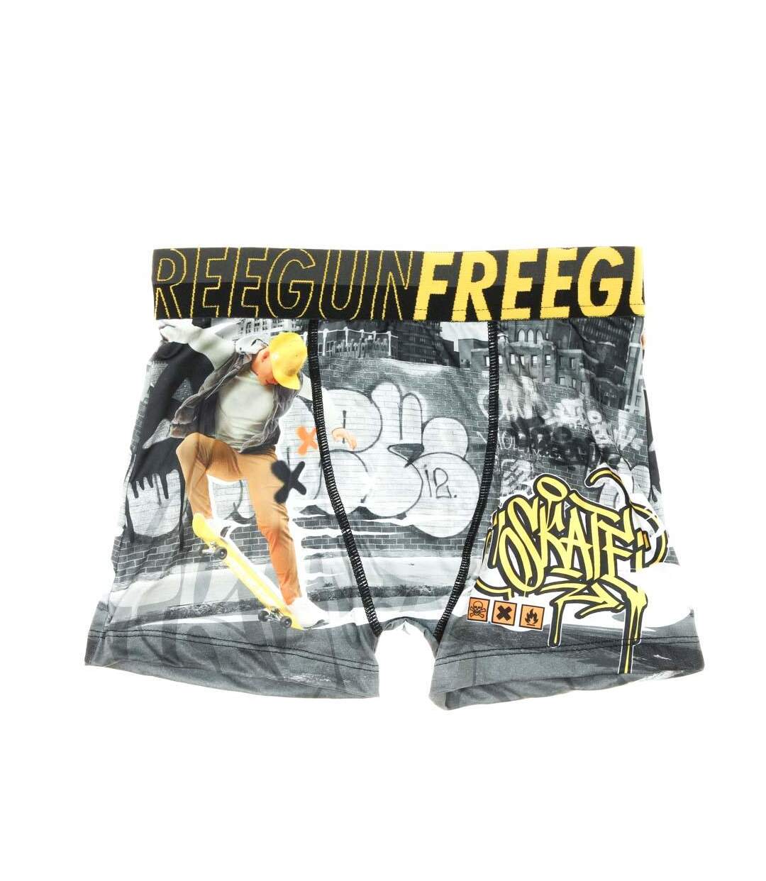 Boxer Gris/Jaune Homme Freegun Skate - L-1