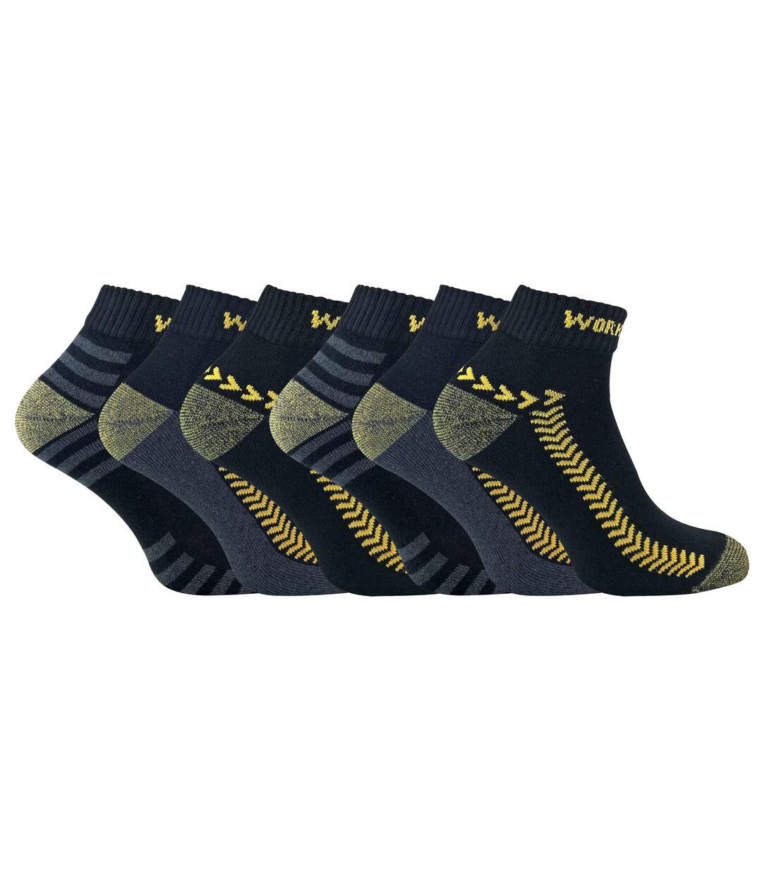 6 Paires Chaussettes de Travail Homme Coton Basses