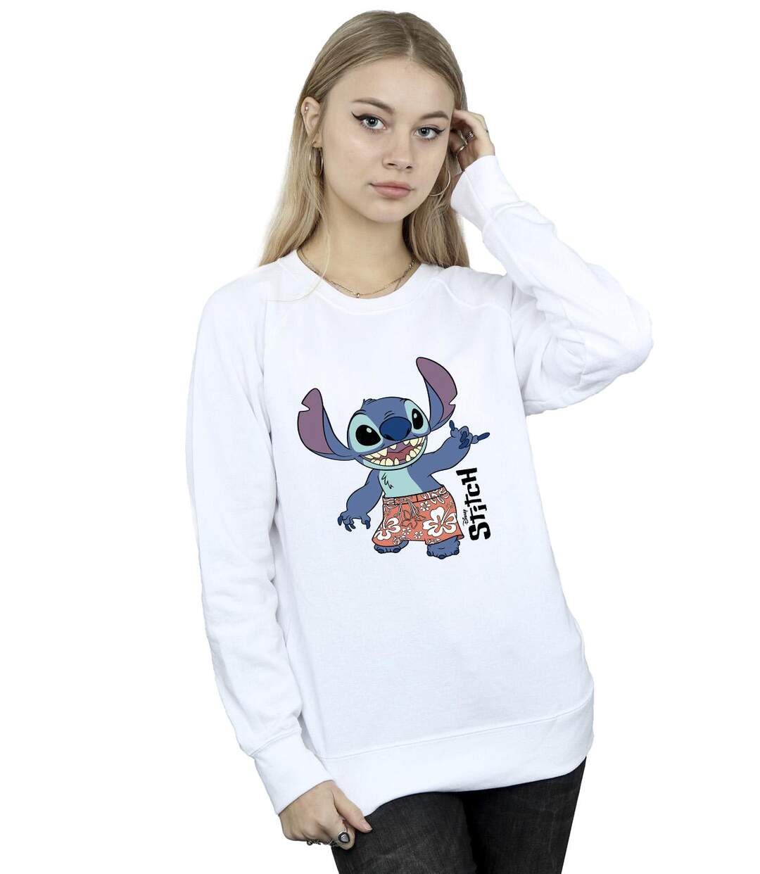 Disney Sweatshirt bermuda femme/femme Lilo & Stitch (Blanc) - UTBI22607-2