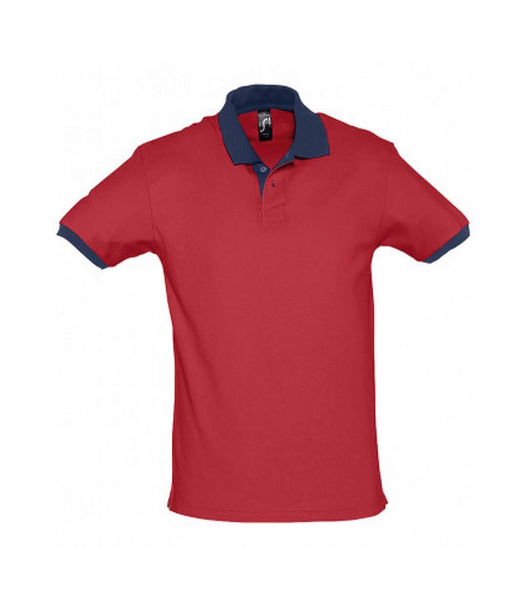 SOLS Prince Unisex Contrast Pique Short Sleeve Cotton Polo Shirt (Red/French Navy)