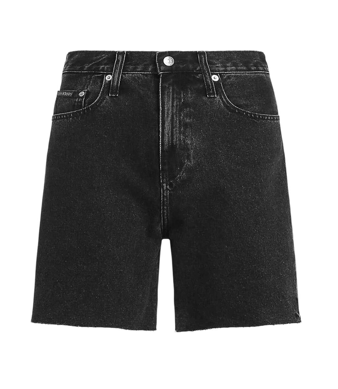 Womens/ladies Denim 5 Pockets Shorts Black Denim Calvin Klein-1