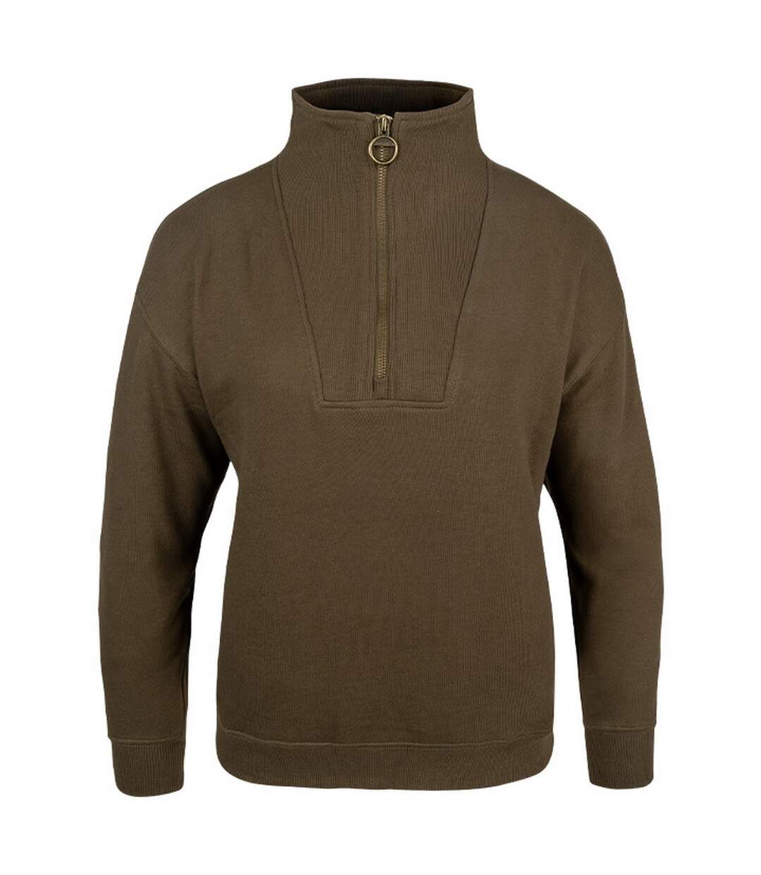 Womens/ladies Half Zip Sweatshirt Olive Jack Pyke-1