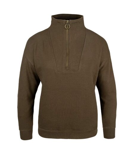 Womens/ladies Half Zip Sweatshirt Olive Jack Pyke