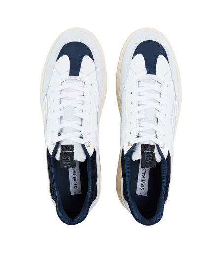 Baskets Orlando Homme Blanc Bleu Marine Steve Madden