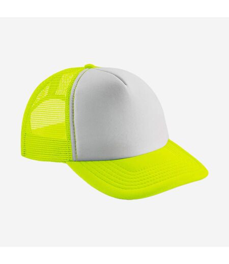 Beechfield Vintage Plain Snap-Back Trucker Cap (Fluorescent Yellow/White)