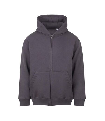Mens Vision Heavyweight Full Zip Hoodie Solid Charcoal Awdis
