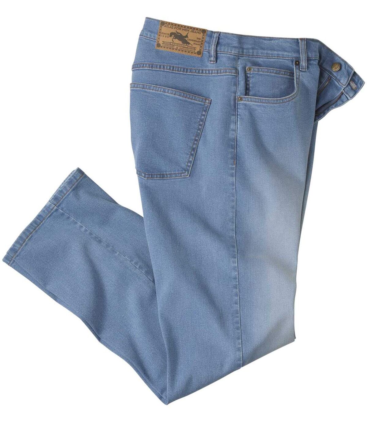 Sprane, niebieskie jeansy regular ze stretchem Atlas For Men