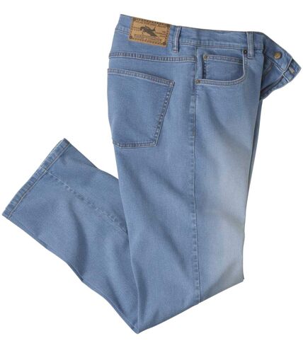 Men's Faded Blue Stretch Jeans