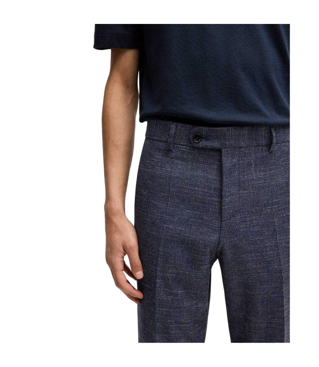 Mens H-genius Cotton Blend Tapered Chinos Dark Blue Boss-3