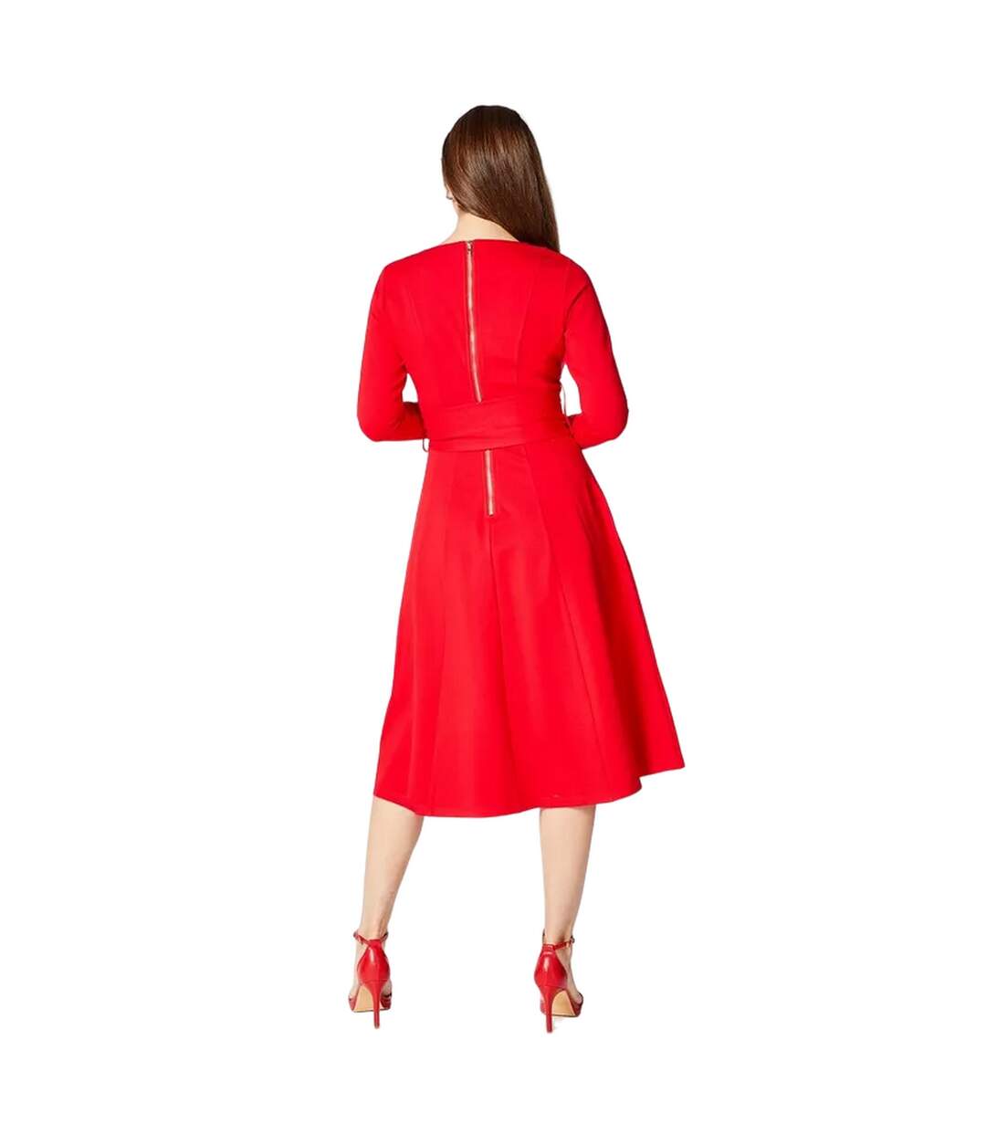 Robe mi-longue femme rouge Principles-2