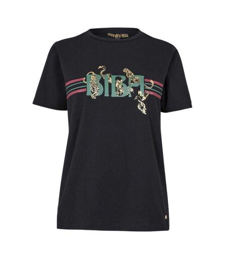 T-shirt Motif/style Léopard Femme Noir Biba