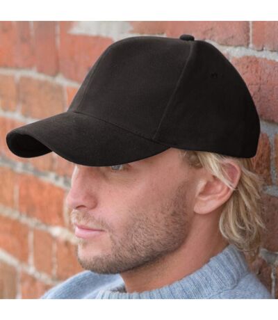 Result Pro Style Heavy Brushed Cotton Baseball Cap (Black) - UTBC965
