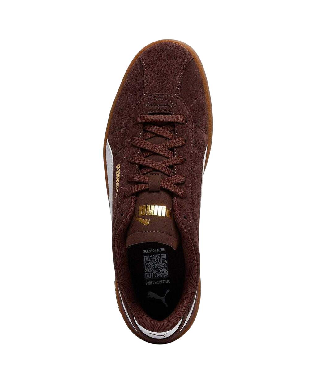 Mens Club Ii Suede Flat Trainers Chocolate Light Puma-3