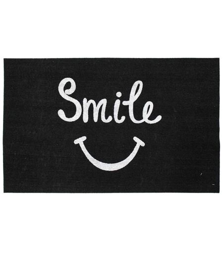 Tapis Imprimé Phosphorescent Smile 45x70cm Noir