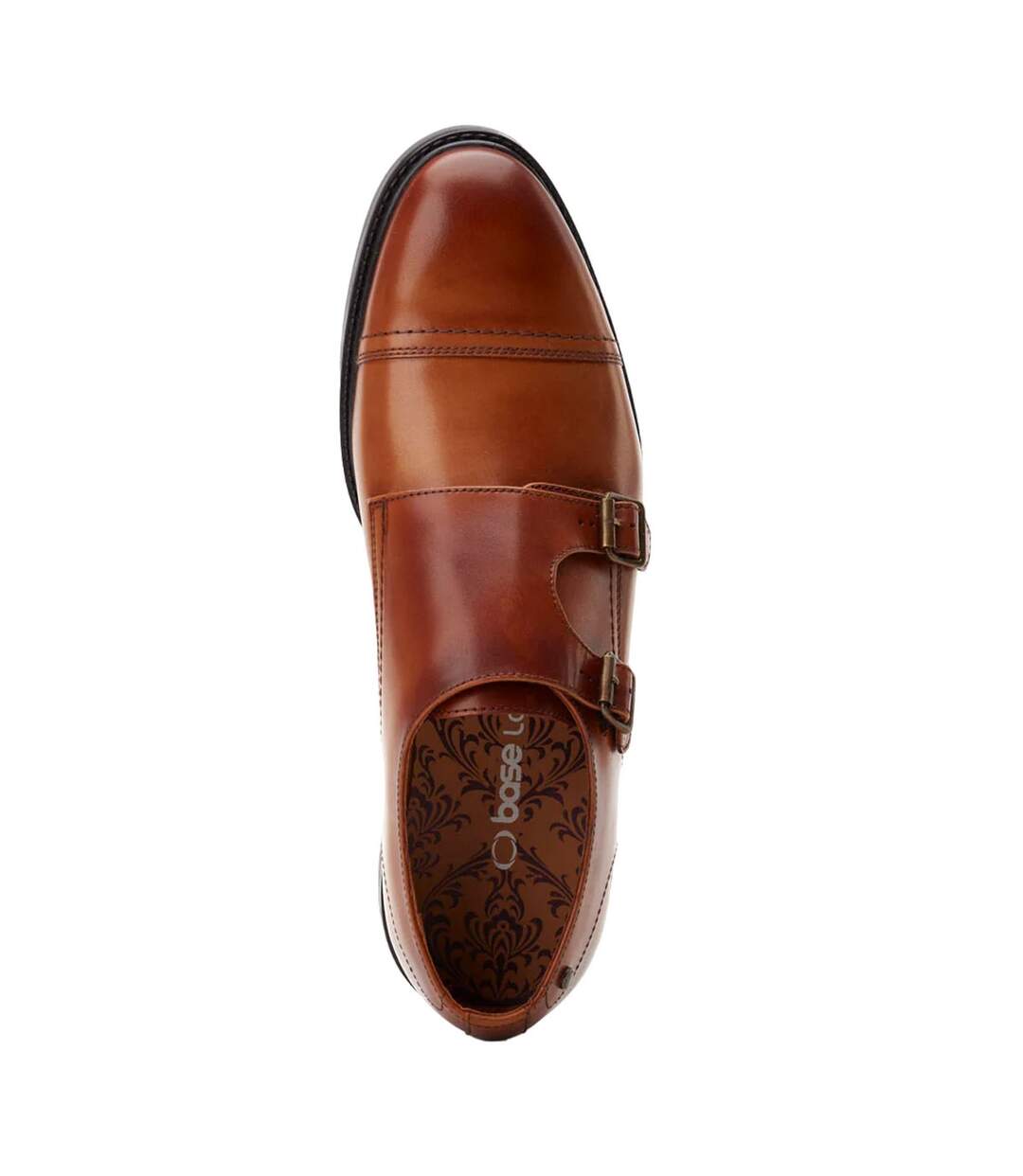 Chaussures diablo monk homme marron clair Base London-4