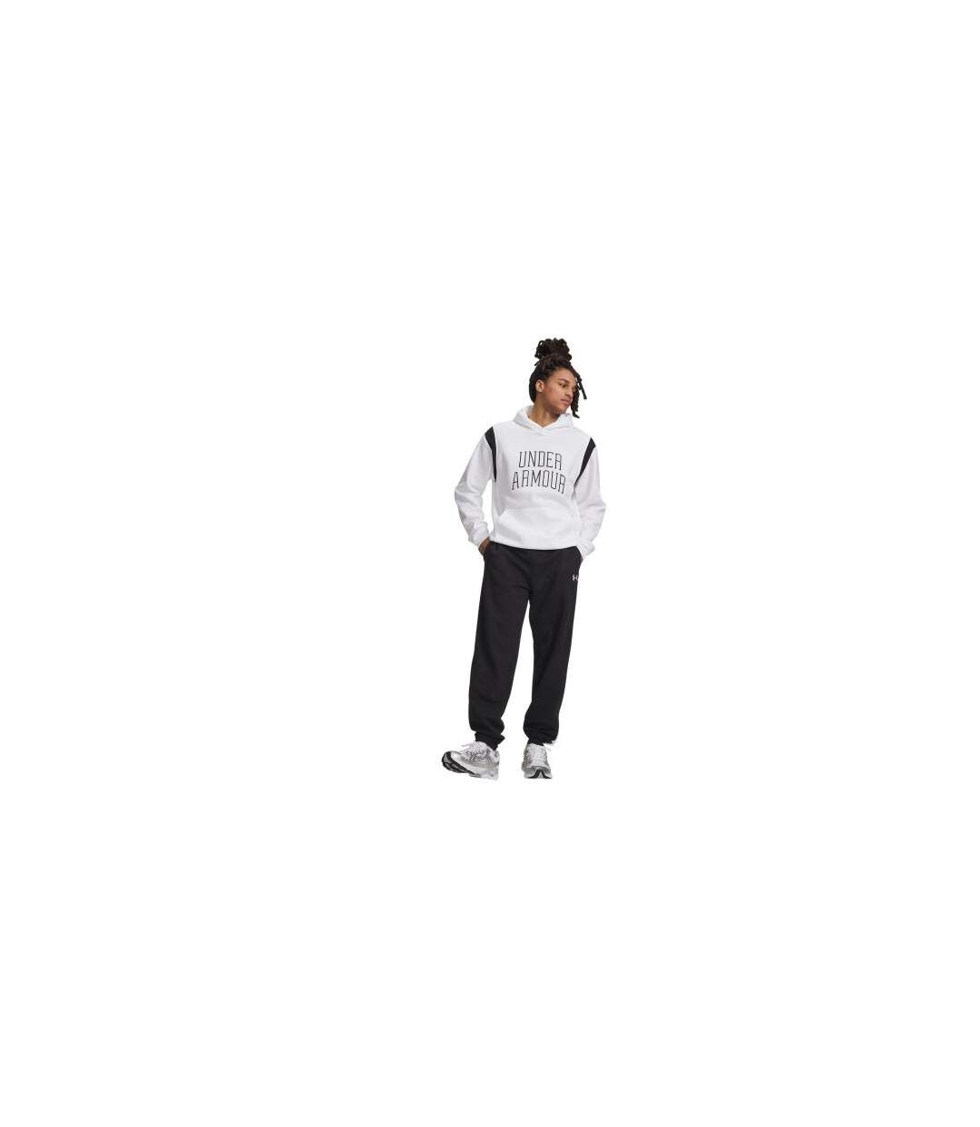 Mens Rival Fleece Joggers Black White Under Armour-1