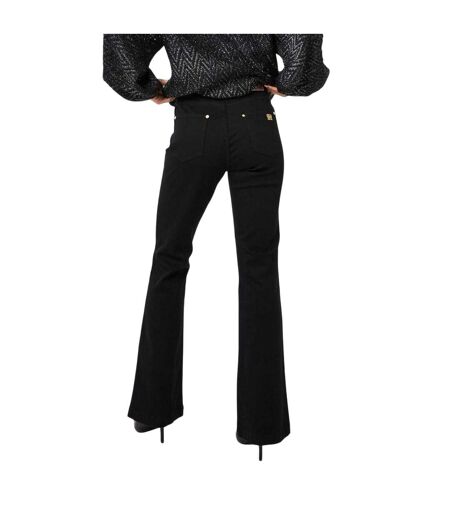 Womens/ladies Denim Flared Jeans Black Biba