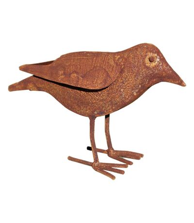 Oiseau décoratif en fer forgé rouillé