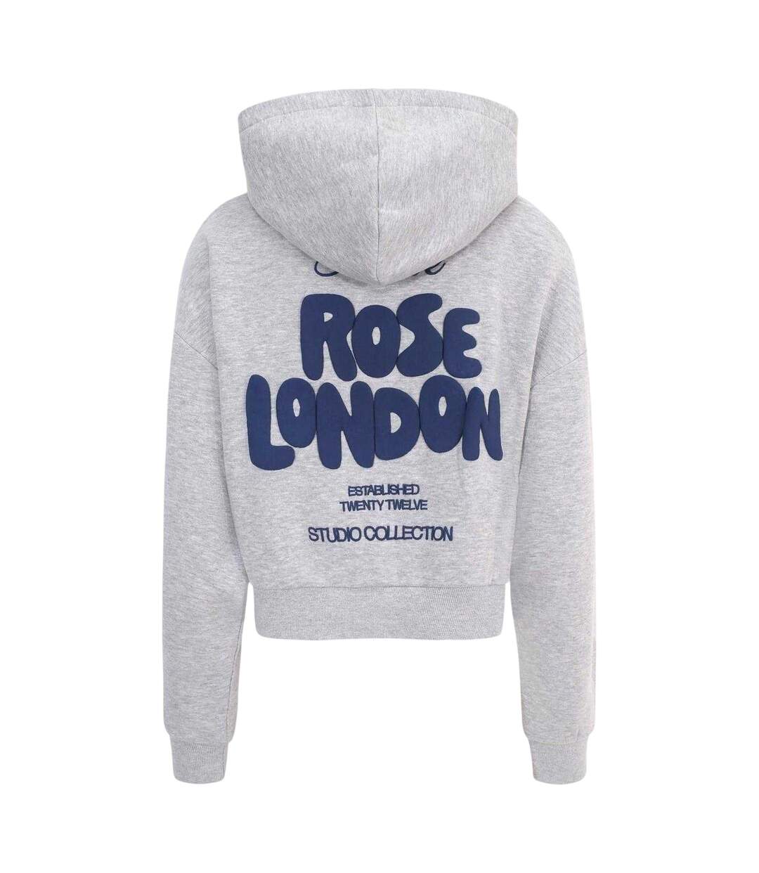 Sweat À Capuche Manches Longues Femme Gris Chiné London-2