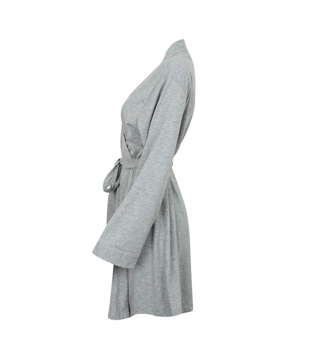 Womens/ladies cotton wrap robe heather grey Towel City-3