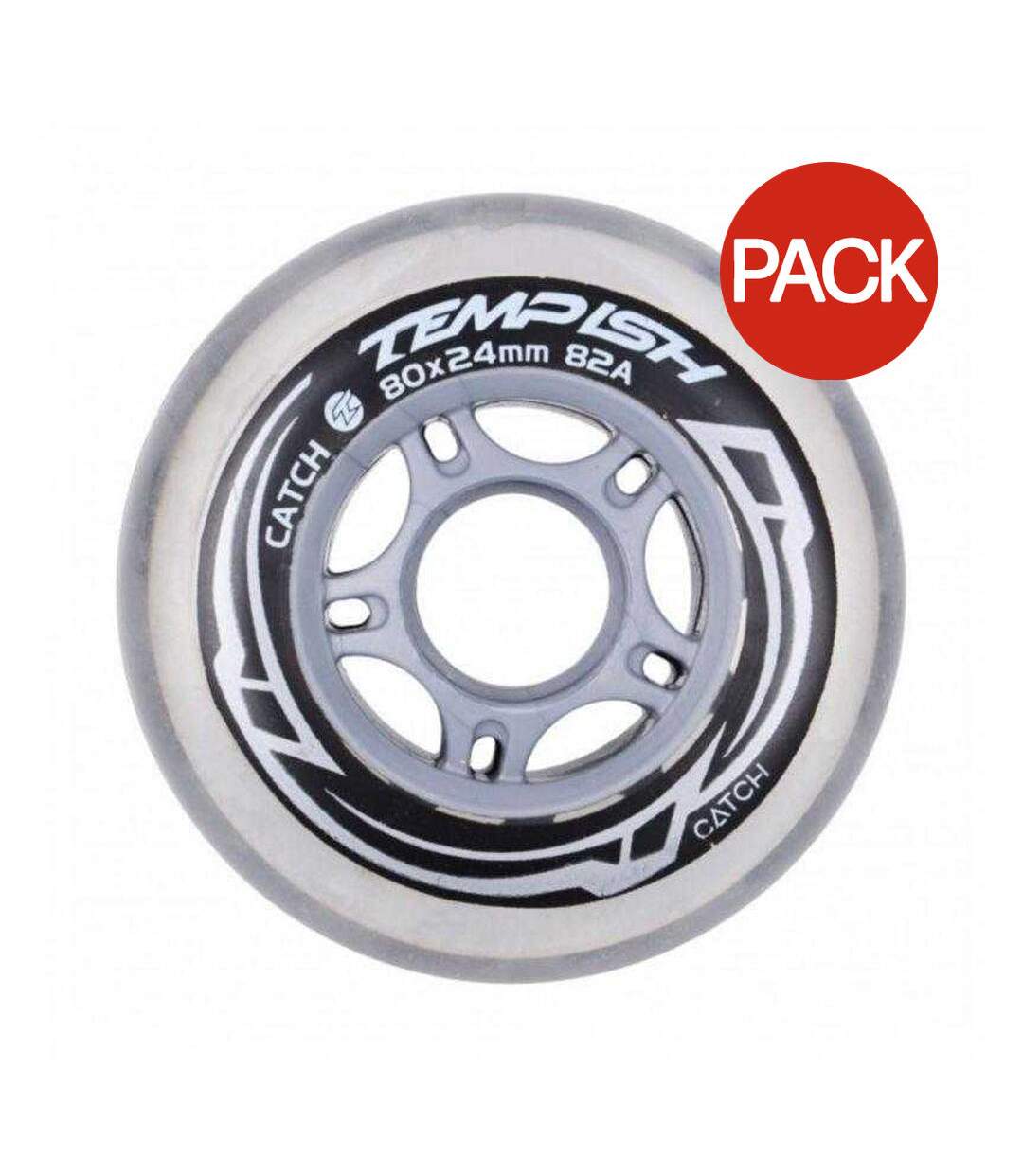 Lot De 4  Roues De Patins À Roulettes 76 Mm Gris Tempish-1
