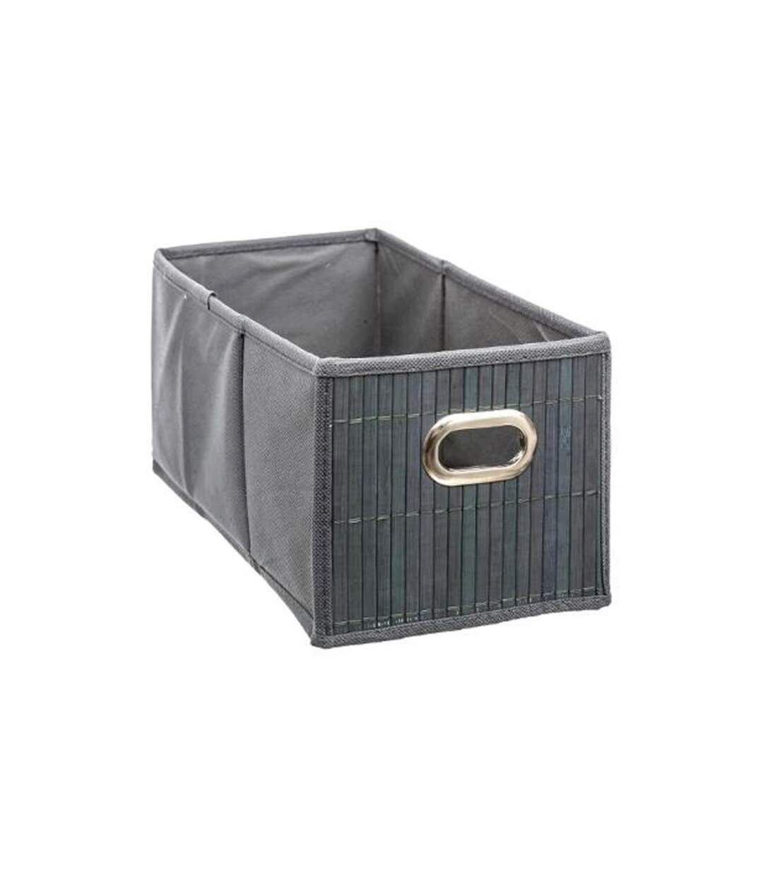 Boîte de Rangement Pliable Bambou 15x31cm Gris-1