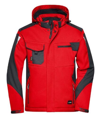 Veste hiver softshell Unisexe - JN824 - rouge et noir