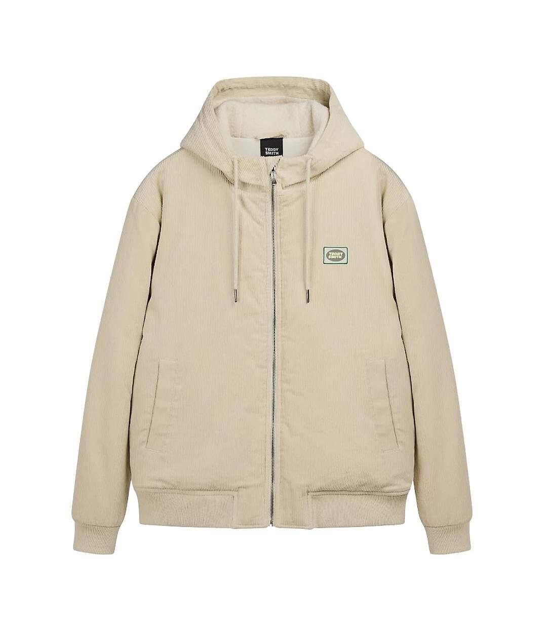 Blouson velours côtelé beige homme teddy smith clement-1