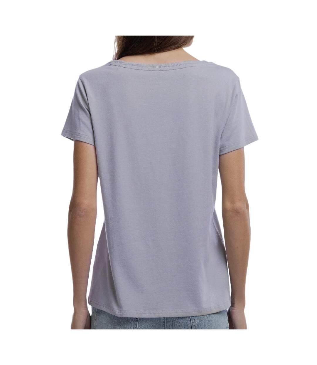 T-shirt bleu femme teddy smith mia-2