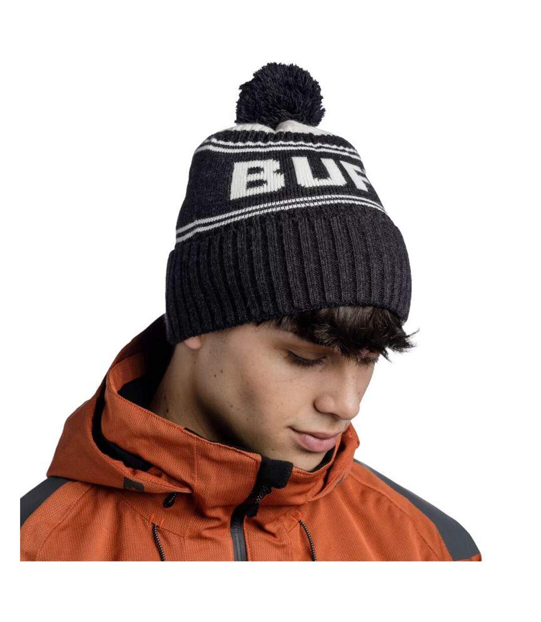 Bonnet Hido Adulte Noir Blanc Buff-4