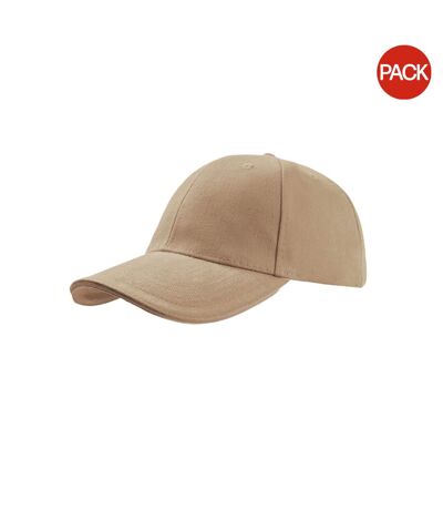 Lot de 2  casquettes en coton épais adulte marron clair / marron clair Atlantis