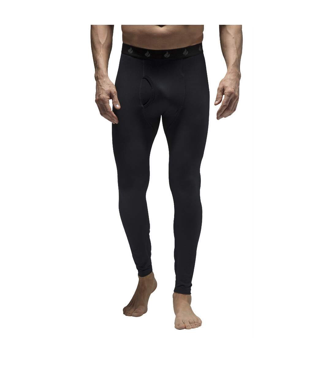 Mens Fleece Lined Base Layer Thermal Long John Bottoms-1