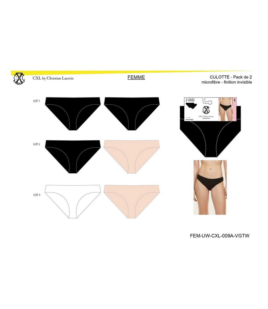 Culotte CXL By LACROIX Pack de 6 INVISIBLE CXL-5